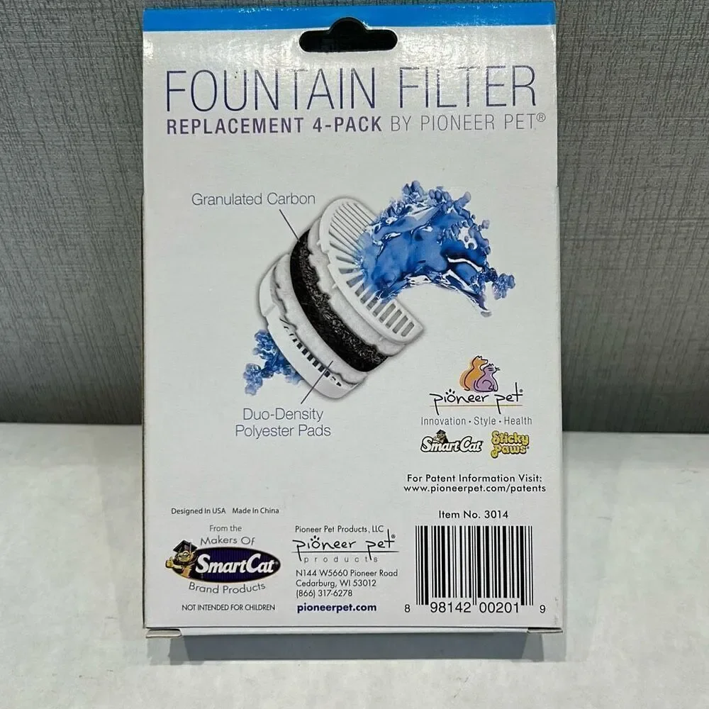 NEW Pioneer Pet Fountain Filter Replacement 4-Pack